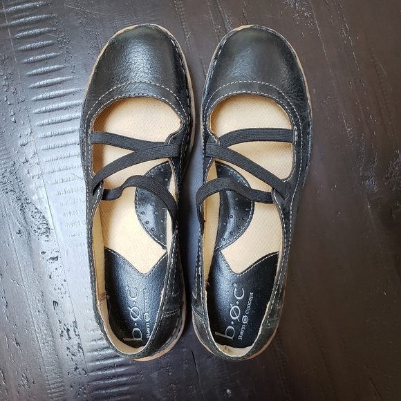 SALE! Like New BOC Black Leather Mary Jane Loafers Sandals Size 7.5 - Picture 2 of 11